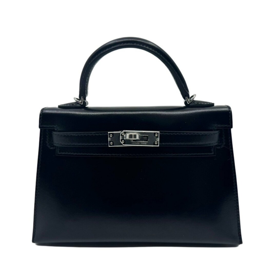 Hermes(エルメス)の新品未使用 HERMES エルメス Mini kelly ミニケリー Black ブラック PHW シルバー金具 Box calf ボックスカーフ Stamp-Z Z刻印  2WAYバッグ ショルダーバッグ ハンドバッグ レディースのバッグ(ショルダーバッグ)の商品写真