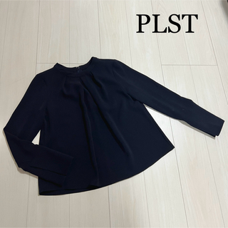 プラステ(PLST)のPLST ブラウス　ネイビー　紺　Sサイズ(シャツ/ブラウス(長袖/七分))