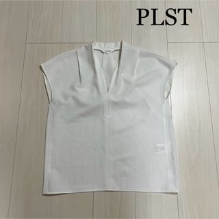 プラステ(PLST)のPLST ブラウス　ホワイト　白　Sサイズ　フレンチスリーブ(シャツ/ブラウス(半袖/袖なし))