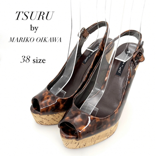 TSURU by Mariko Oikawa - ✨極美品✨ ツルバイマリコオイカワ 24cm 38 サンダル ブラウン コルク