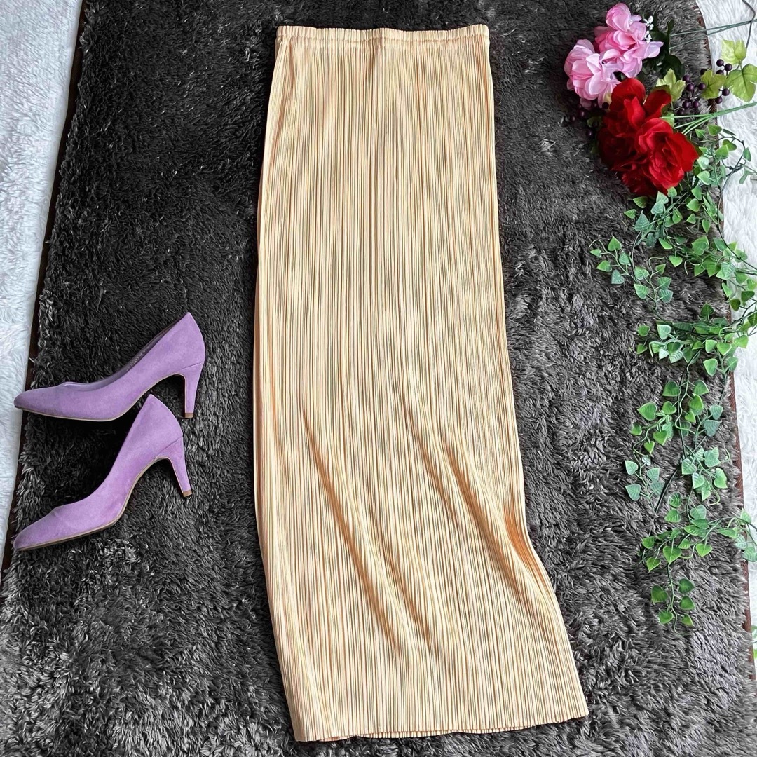 PLEATS PLEASE ISSEY MIYAKE(プリーツプリーズイッセイミヤケ)の極美品/大きいサイズ★プリーツプリーズ イッセイミヤケ ロングスカート タイト レディースのスカート(ロングスカート)の商品写真