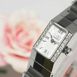ダンヒル ダイヤベゼル カットガラス バングルウォッチ 腕時計 C385