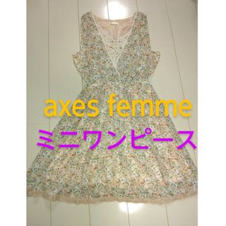 アクシーズファム(axes femme)のaxes femme　ノースリーブ　花柄　ワンピース(ひざ丈ワンピース)