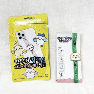 チイカワ(ちいかわ)の韓国限定♡ちいかわ♡うさぎ ハチワレ シーサー スマホバンド ストラップ 新品(キャラクターグッズ)