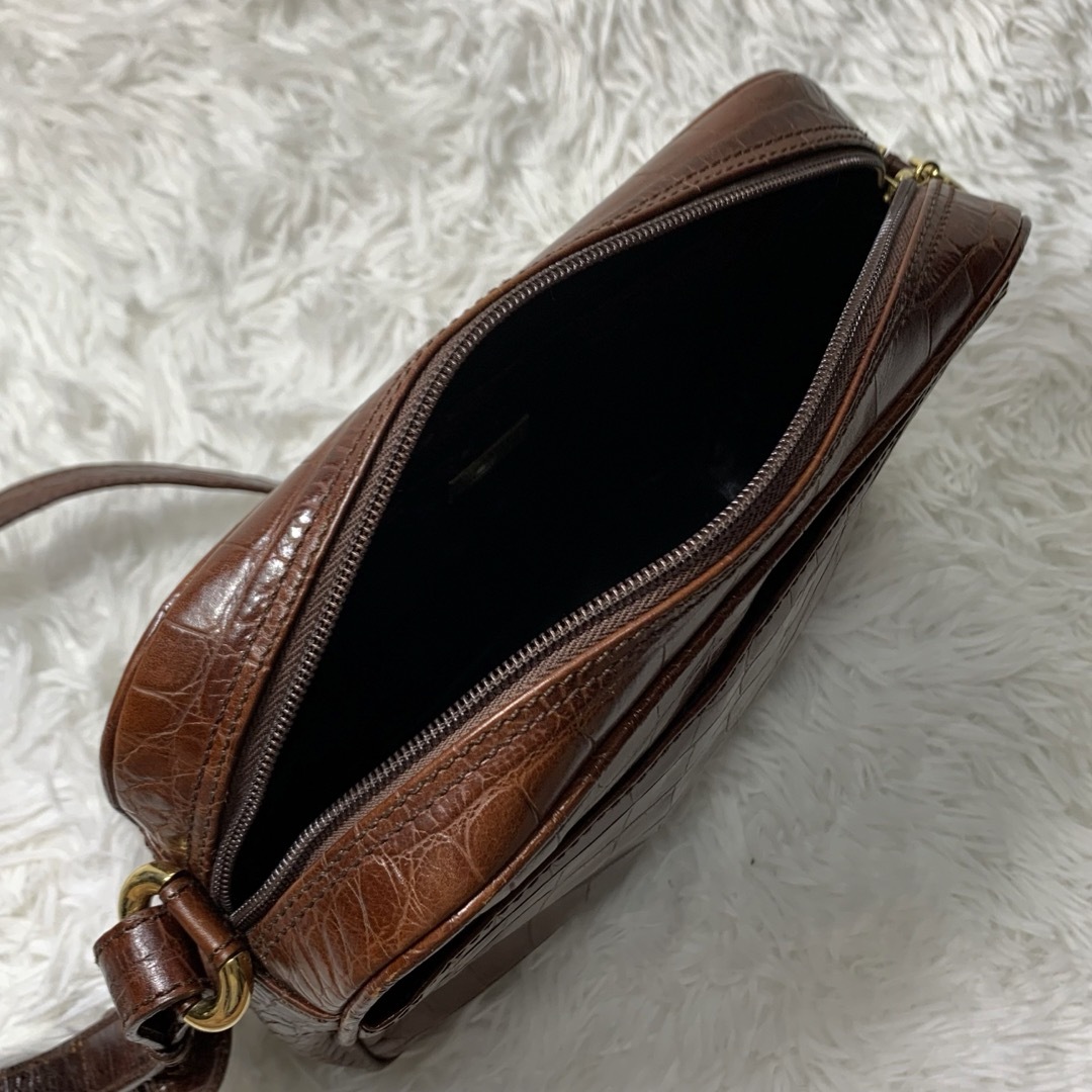 GHERARDINI(ゲラルディーニ)のレア 貴重 ゲラルディーニ クロコ 型押し レザー ショルダーバッグ レディースのバッグ(ショルダーバッグ)の商品写真