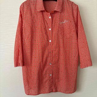 美品✨Topys ドット柄シャツ　トップス　赤　レッド(シャツ/ブラウス(半袖/袖なし))