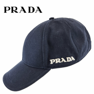 PRADA - 【PRADA プラダ】 【サイドロゴ刺繍 ベースボールキャップ ネイビー コットン】