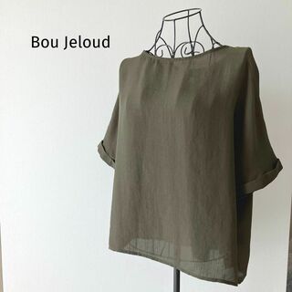 ブージュルード(Bou Jeloud)のブージュルード　ブラウス　M　ドルマンスリーブ　リボン　ゆったり　洗える　夏服(シャツ/ブラウス(半袖/袖なし))