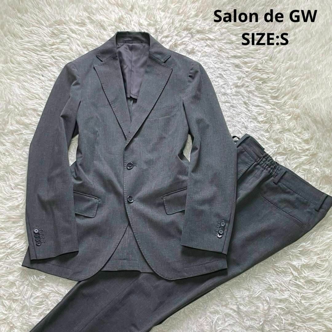GLOBAL WORK(グローバルワーク)のSalon de GW リングヂャケット 千鳥格子柄セットアップ スーツ グレー メンズのスーツ(セットアップ)の商品写真