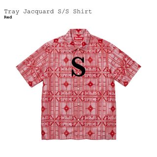 シュプリーム(Supreme)のSupreme Tray Jacquard S/S Shirt Red サイズS(シャツ)