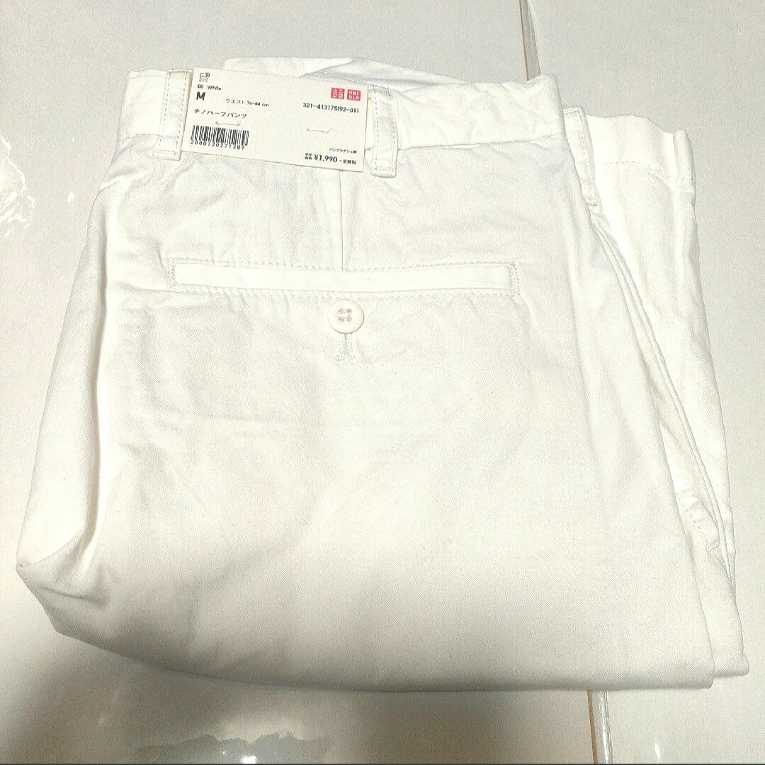 UNIQLO(ユニクロ)の◉ ユニクロ　チノハーフパンツ　M　White メンズのパンツ(ショートパンツ)の商品写真