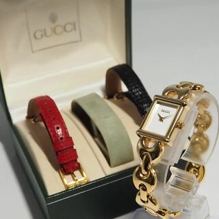グッチ(Gucci)のグッチ チェンジベルト バングルウォッチ ブレスレット 腕時計 箱 C402(腕時計)