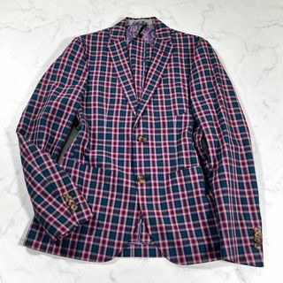 ETRO - 【極美品】ETRO エトロ　裏地ペイズリー　2Bチェックテーラードジャケット