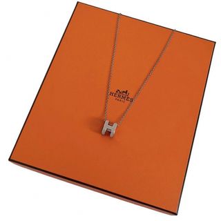 Hermes - 美品 HERMES エルメス ポップh ネックレス マロングラッセxシルバー