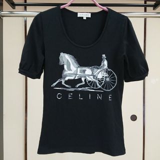 セリーヌ(celine)のCELINE サルキーロゴ 輪馬車 リンガーT(Tシャツ(半袖/袖なし))