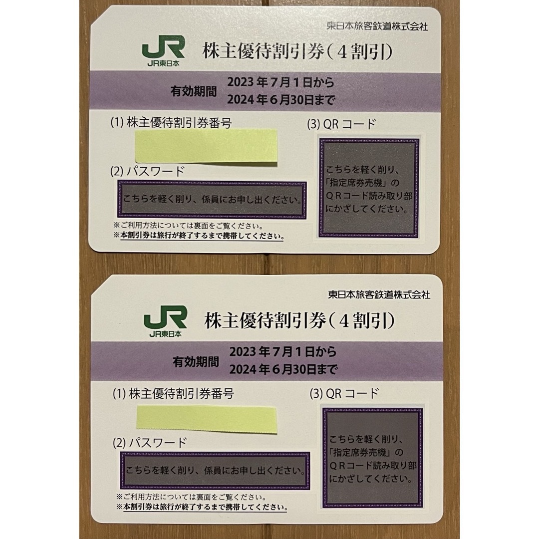 JR東日本　株主優待券　2枚 チケットの優待券/割引券(その他)の商品写真