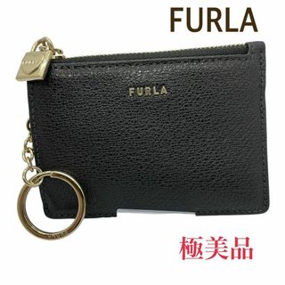 フルラ(Furla)の【極美品】FURLA フルラ カードケース ラブリー  ブラック　ピンク(名刺入れ/定期入れ)