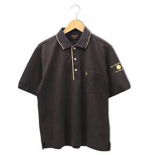 マンシングウェア(Munsingwear)のマンシングウェア グランドスラム ロゴ刺繍 半袖 ポロシャツ L ブラウン(ポロシャツ)