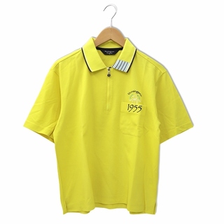 マンシングウェア(Munsingwear)のマンシングウェア ロゴ刺繍 半袖 ハーフジップ ポロシャツ M イエロー(ポロシャツ)