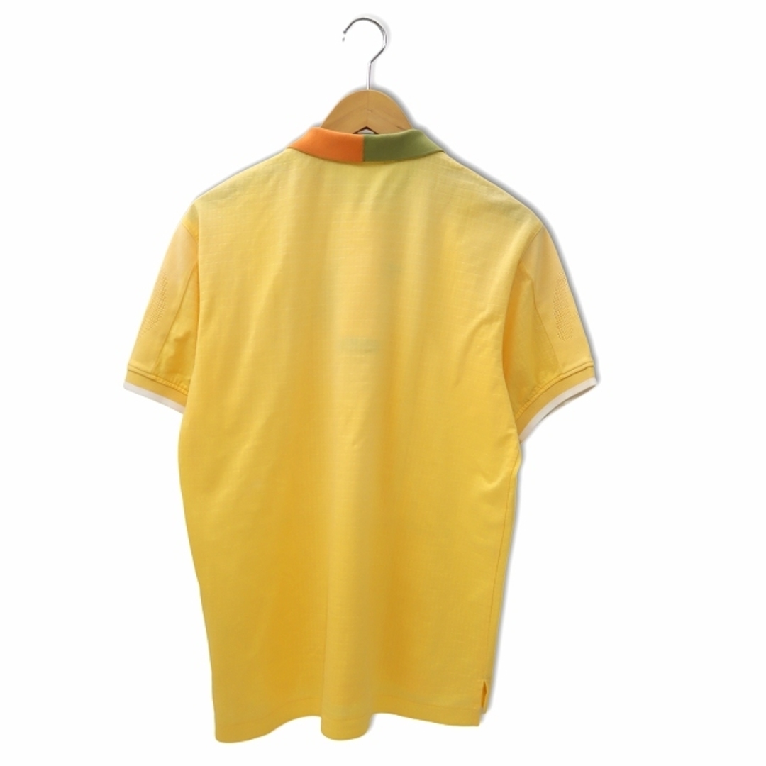 adabat(アダバット)のアダバット ロゴ刺繍 半袖 ハーフボタン ワイドカラー ポロシャツ 2 イエロー メンズのトップス(ポロシャツ)の商品写真