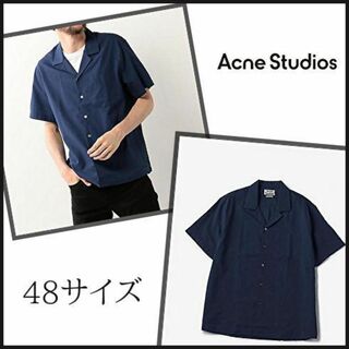 Acne Studios - 【Acne Studios/アクネ ストゥディオズ】開襟シャツ　半袖　ネイビー