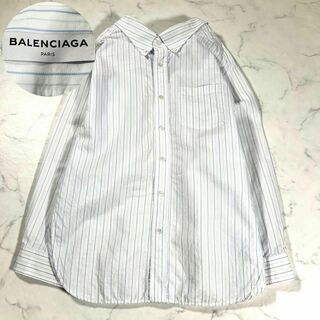 Balenciaga - 【美品】BALENCIAGA バレンシアガ　ストライプ　スウィングカラーシャツ