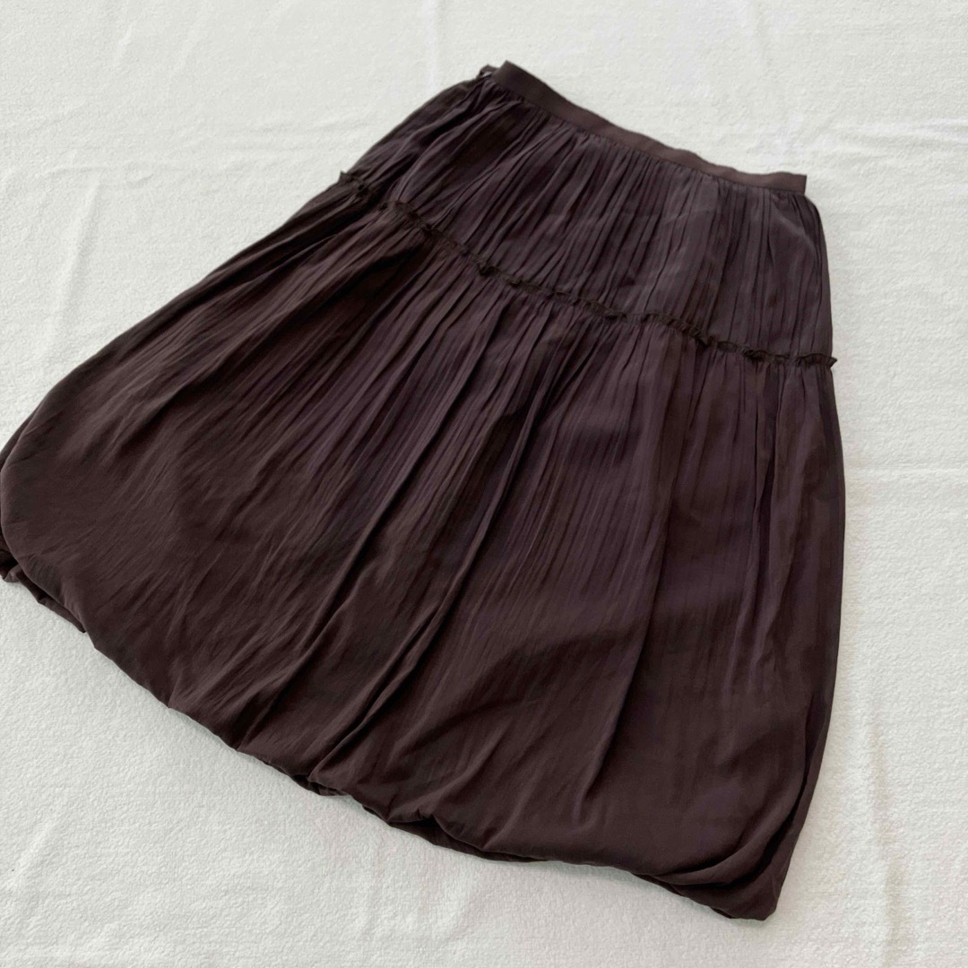 ketty(ケティ)のケティ レディース　ひざ丈　スカート　2 Mサイズ　ブラウン　茶色　バルーン レディースのスカート(ひざ丈スカート)の商品写真