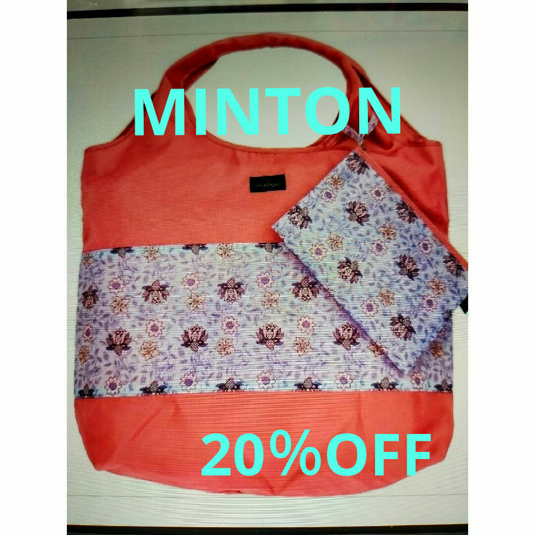 《20％OFF！》MINTON  新品！折りたたみバック＆ポーチ　カラー︰ピンク レディースのバッグ(エコバッグ)の商品写真