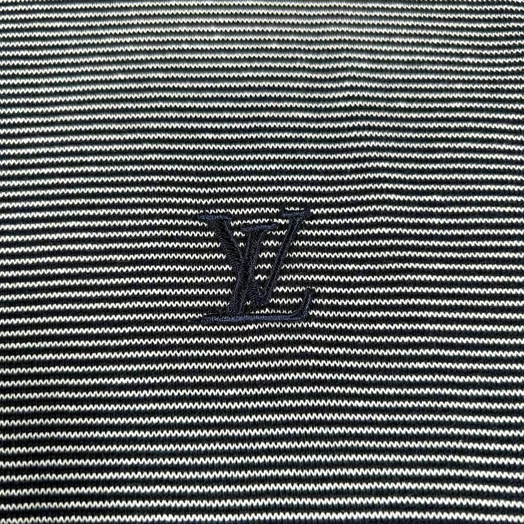 極美品】LOUIS VUITTON ルイヴィトン 刺繍ロゴボーダーTシャツ 極美品】LOUIS VUITTON ルイヴィトン 刺繍ロゴボーダーTシャツ