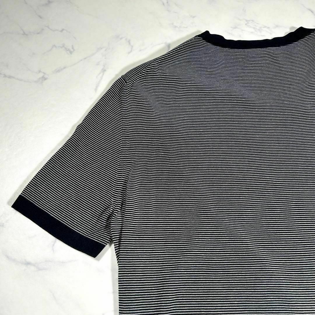 極美品】LOUIS VUITTON ルイヴィトン 刺繍ロゴボーダーTシャツ 極美品】LOUIS VUITTON ルイヴィトン 刺繍ロゴボーダーTシャツ