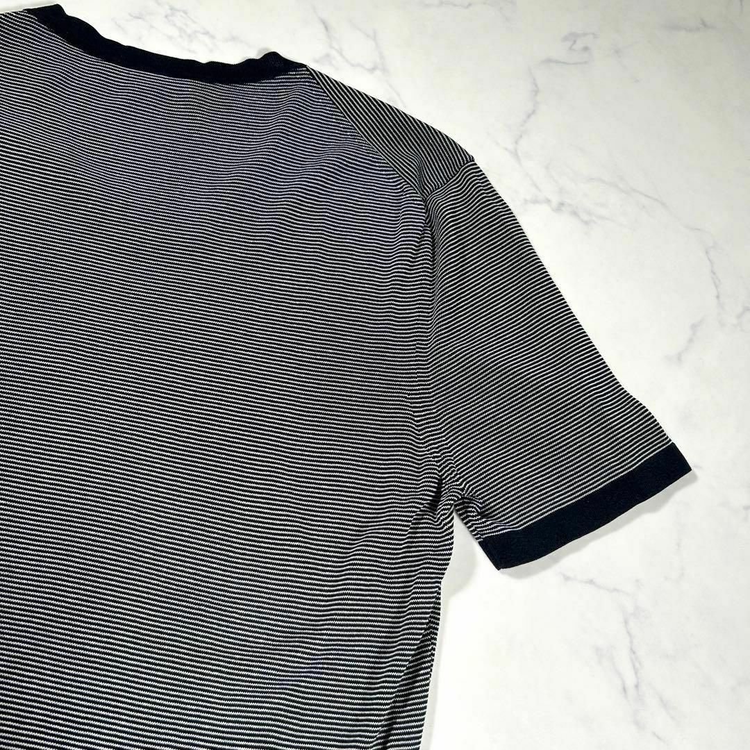 極美品】LOUIS VUITTON ルイヴィトン 刺繍ロゴボーダーTシャツ 極美品】LOUIS VUITTON ルイヴィトン 刺繍ロゴボーダーTシャツ