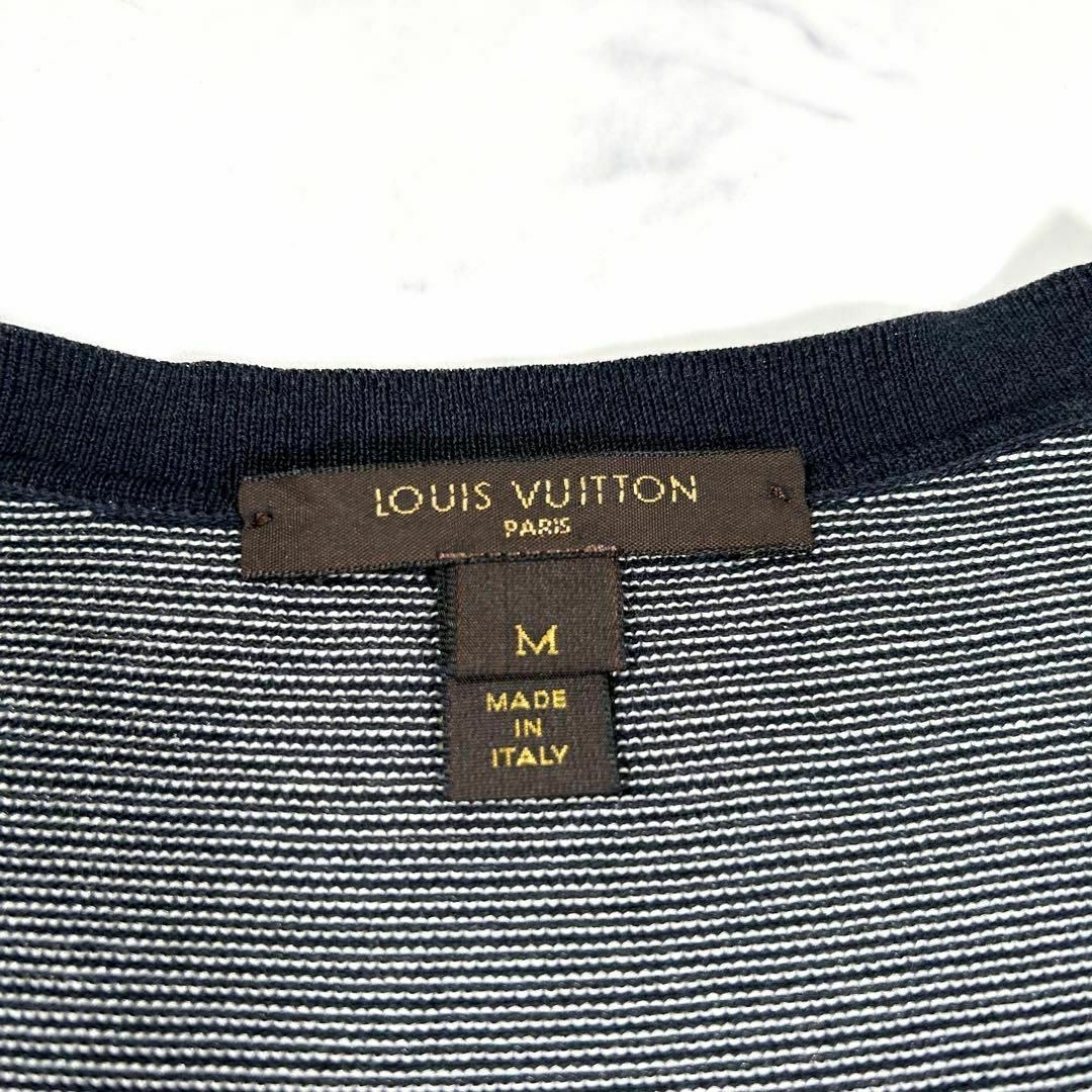 極美品】LOUIS VUITTON ルイヴィトン 刺繍ロゴボーダーTシャツ 極美品】LOUIS VUITTON ルイヴィトン 刺繍ロゴボーダーTシャツ