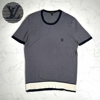 【極美品】LOUIS VUITTON ルイヴィトン　刺繍ロゴボーダーTシャツ