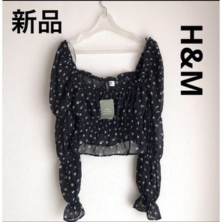 エイチアンドエム(H&M)の新品　H&M  シフォン トップス(シャツ/ブラウス(長袖/七分))