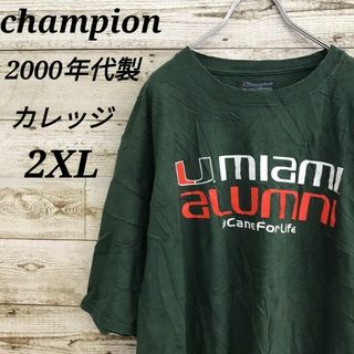 チャンピオン(Champion)の【k4365】USA古着00sチャンピオン刺繍半袖ビッグTシャツカレッジ2XL(Tシャツ/カットソー(半袖/袖なし))