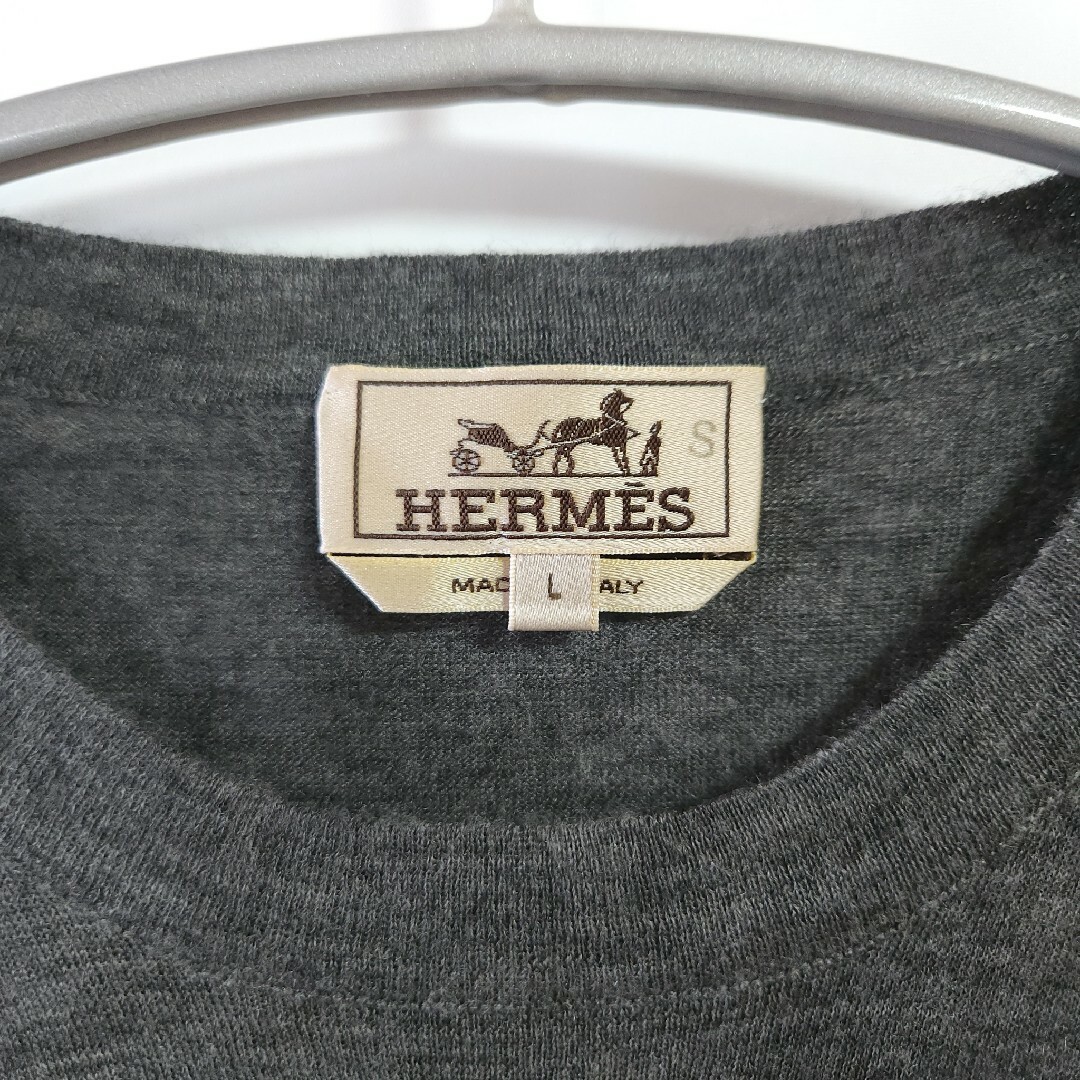 Hermes(エルメス)のHERMES エルメス カシミヤ ロンT セーター グレー メンズのトップス(ニット/セーター)の商品写真