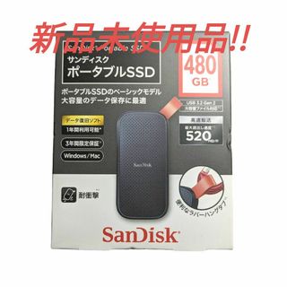 SanDisk ポータブルSSD 480GB SDSSDE30-480G-J2…(PC周辺機器)