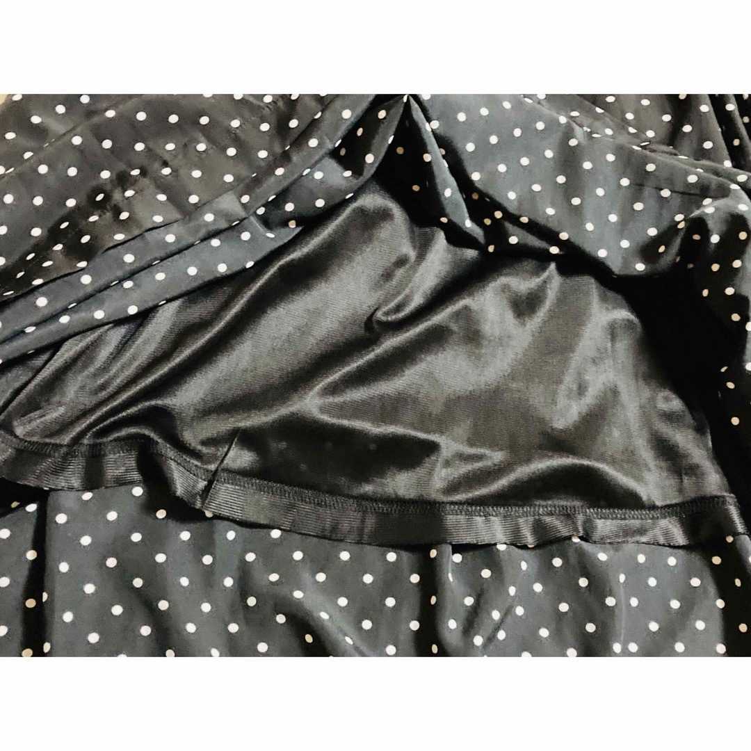 chocol raffine robe(ショコラフィネローブ)のロング スカート ドット 黒 ブラック ウエストマーク レディースのワンピース(ロングワンピース/マキシワンピース)の商品写真