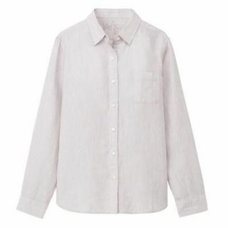 MUJI (無印良品) - 【無印良品】柔らかなリネン100％ 長袖シャツ ライトグレー M