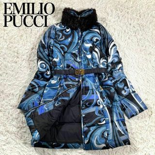 EMILIO PUCCI - 【良品】EMILIO PUCCI エミリオプッチ　プッチ柄ファーダウンコート