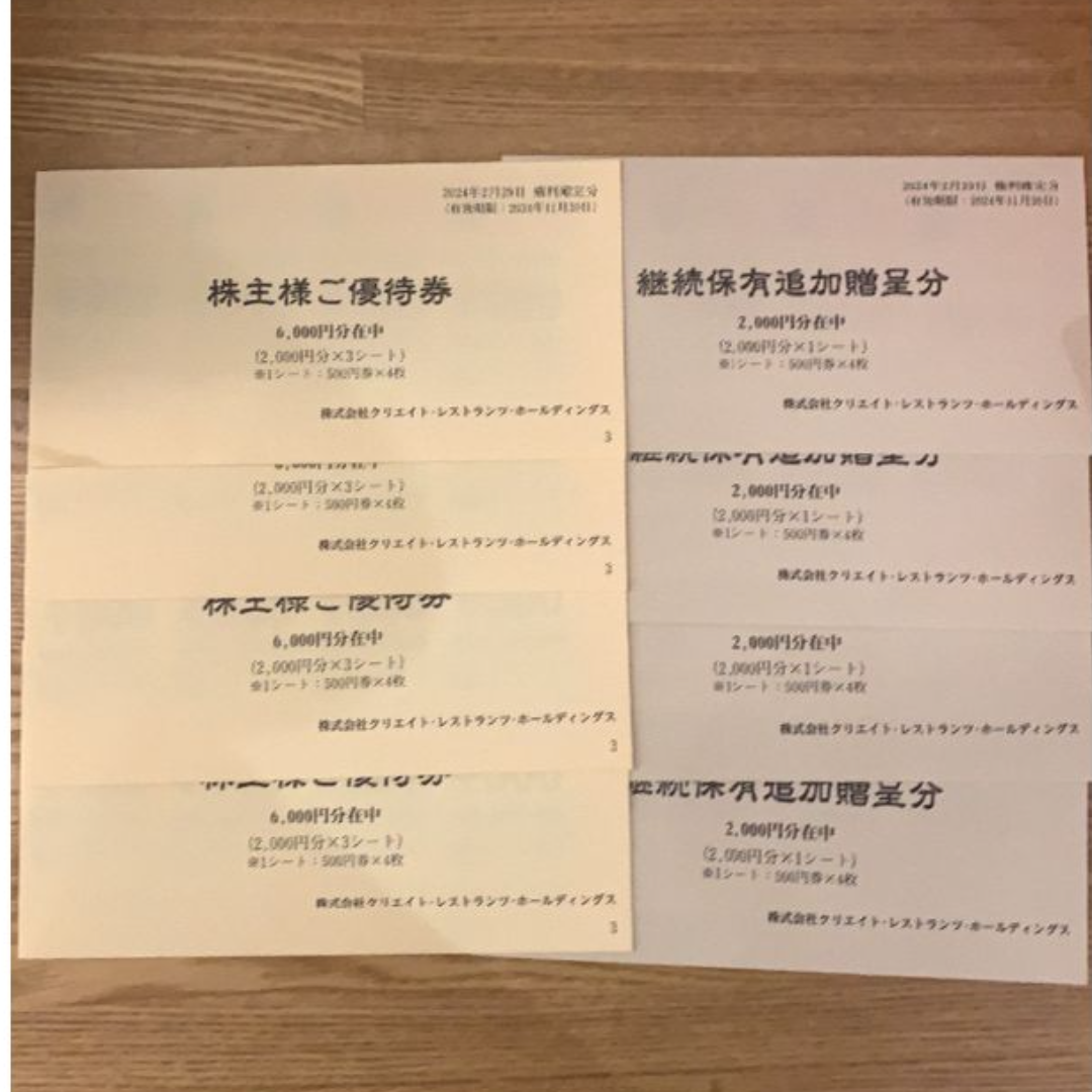 【最新・匿名配送・追跡有】クリエイトレストランツ 株主優待32000円 チケットの優待券/割引券(レストラン/食事券)の商品写真