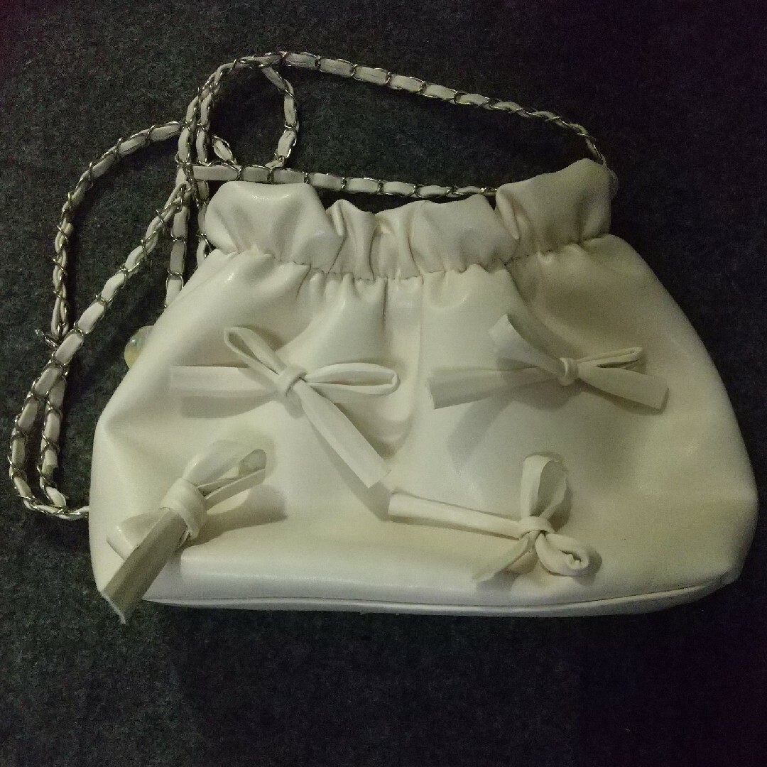リボン巾着ミニバック レディースのバッグ(ショルダーバッグ)の商品写真