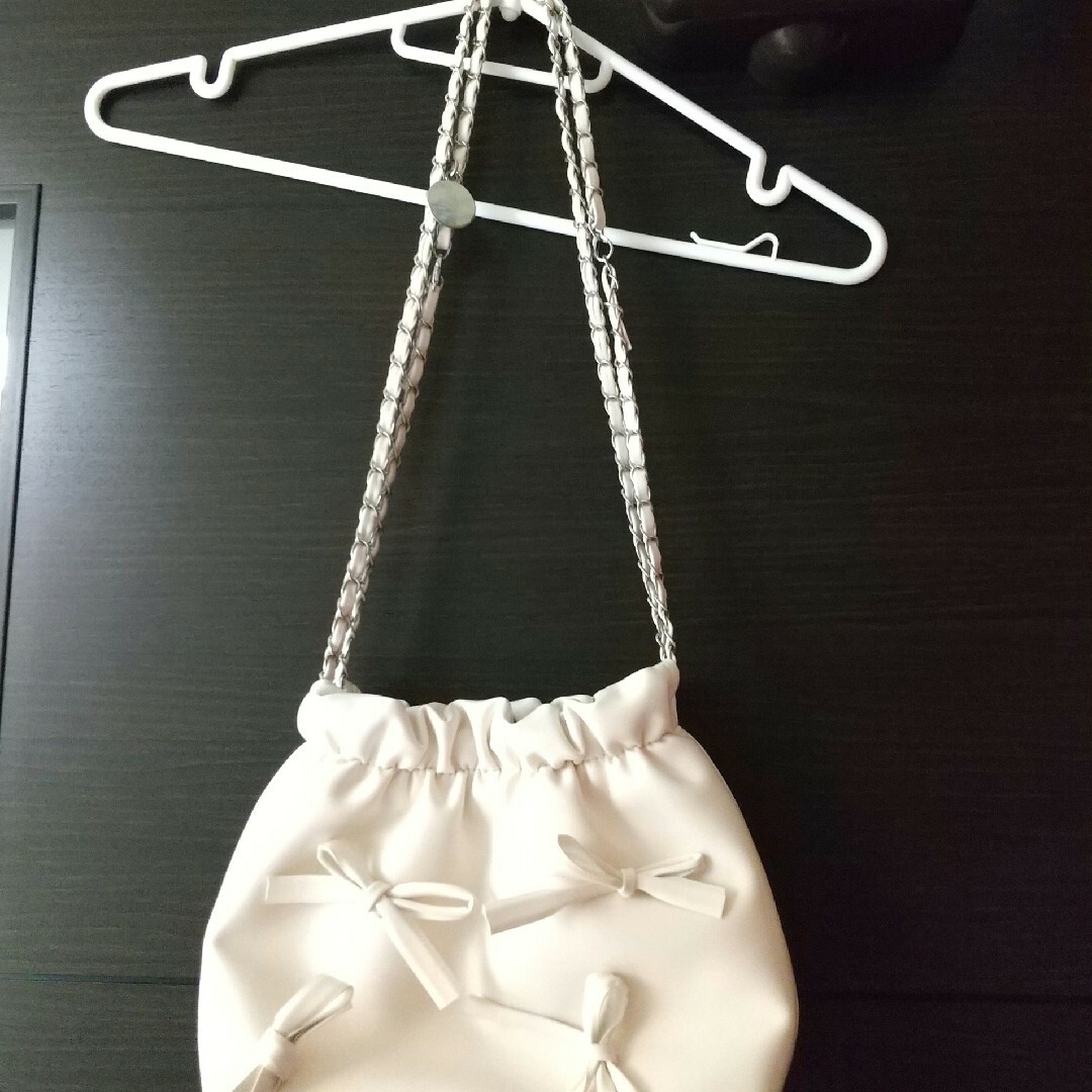 リボン巾着ミニバック レディースのバッグ(ショルダーバッグ)の商品写真