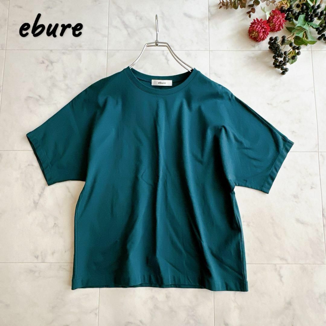 ebure(エブール)の極美品　高品質　エブール　ebure 半袖Tシャツ　グリーン　クルーネック レディースのトップス(Tシャツ(半袖/袖なし))の商品写真
