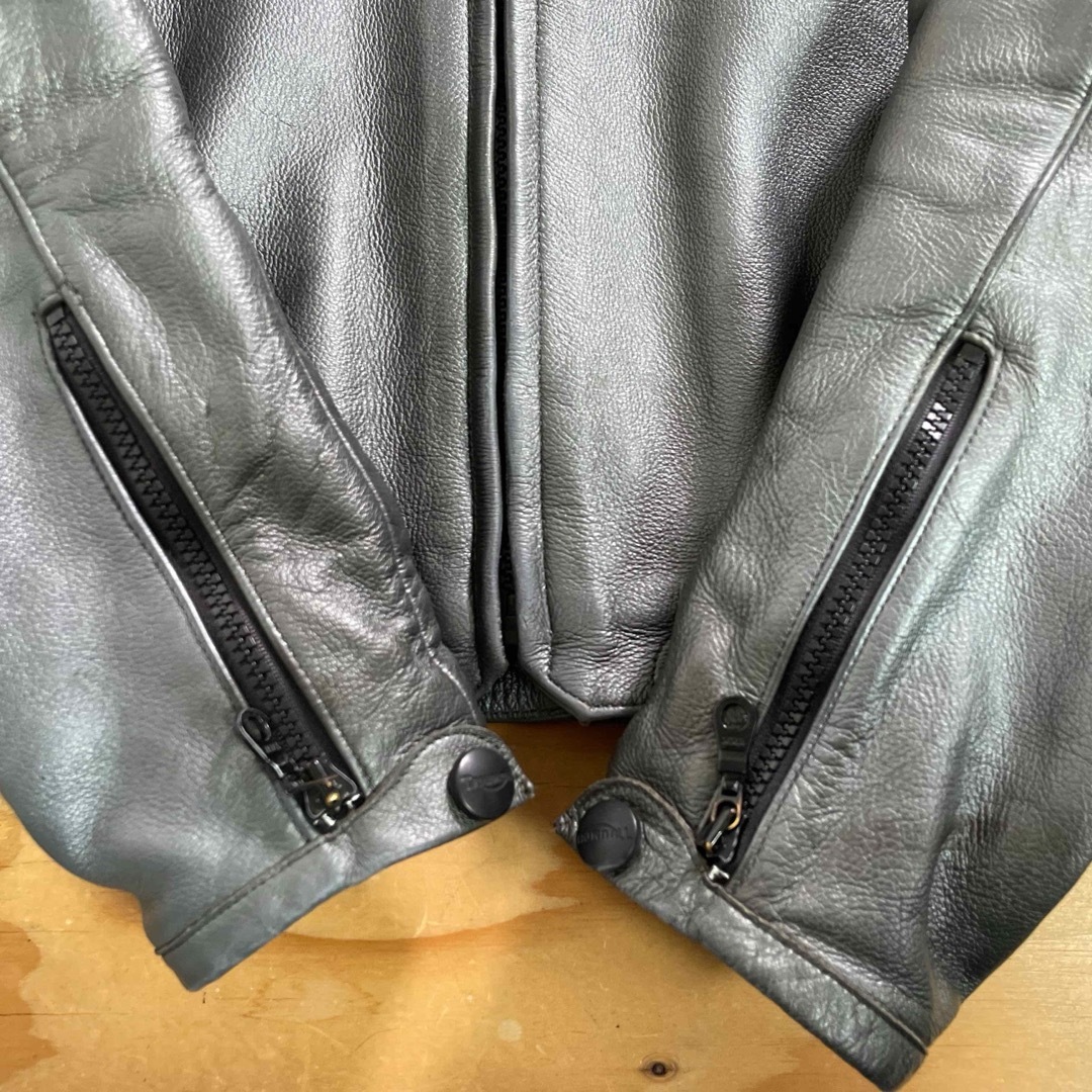 大きめサイズ☆TRIUMPH トライアンフ レザージャケット シルバー 大きめサイズ☆TRIUMPH トライアンフ レザージャケット シルバー