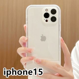 iphone15ケース カーバースタンド付き ホワイト 7(iPhoneケース)