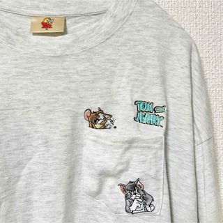 TOM&JERRY トムとジェリー 長袖Tシャツ Mサイズ(Tシャツ(長袖/七分))