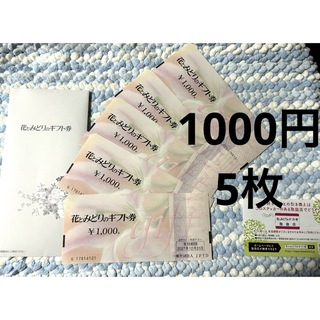 花とみどりのギフト券 1000円×5枚　2027年12月31日まで