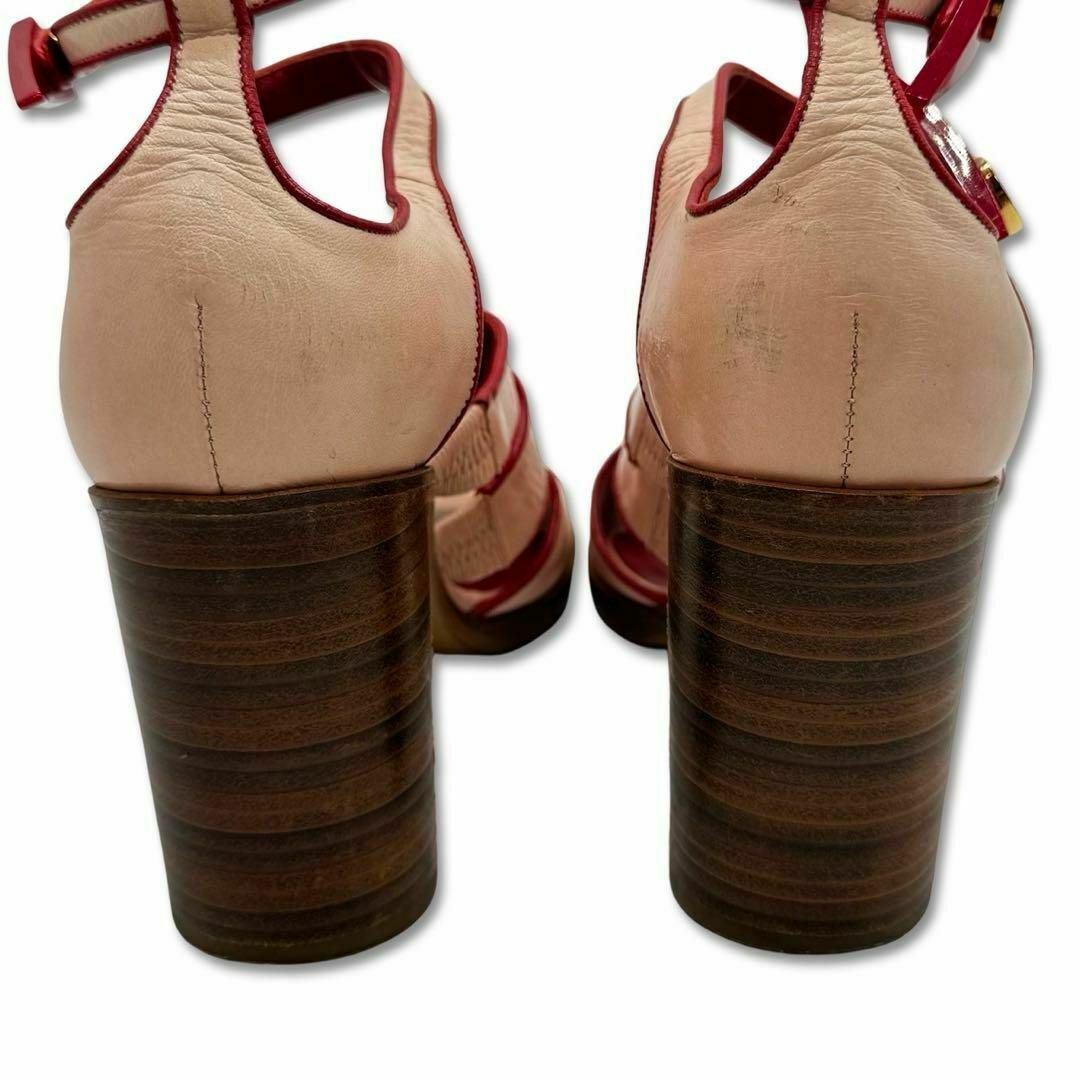 LOUIS VUITTON(ルイヴィトン)のルイヴィトン レザー サンダル 約24.5cm 靴 シューズ ピンク レッド レディースの靴/シューズ(ハイヒール/パンプス)の商品写真