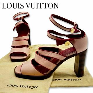 LOUIS VUITTON - ルイヴィトン レザー サンダル 約24.5cm 靴 シューズ ピンク レッド